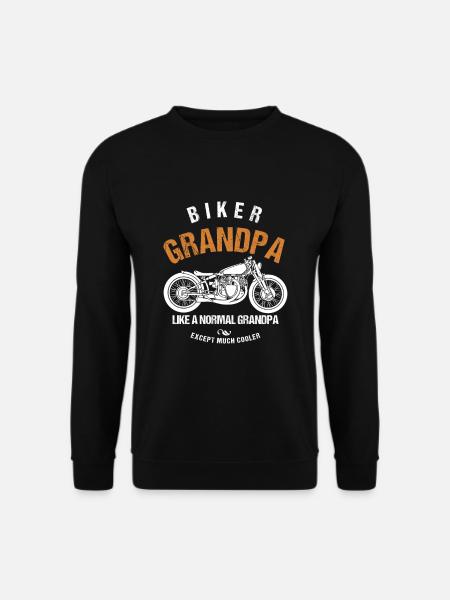 Opa Opa Biker Opa als een normaal - Uniseks sweater - zwart