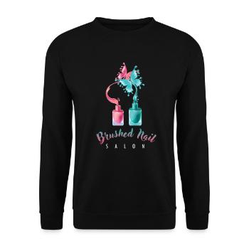 Gebürstetes Nagelstudio-Maniküre-Salon-Geschenk - Unisex Pullover - Schwarz - Vorne - Alina (178cm) & Michal (187cm)