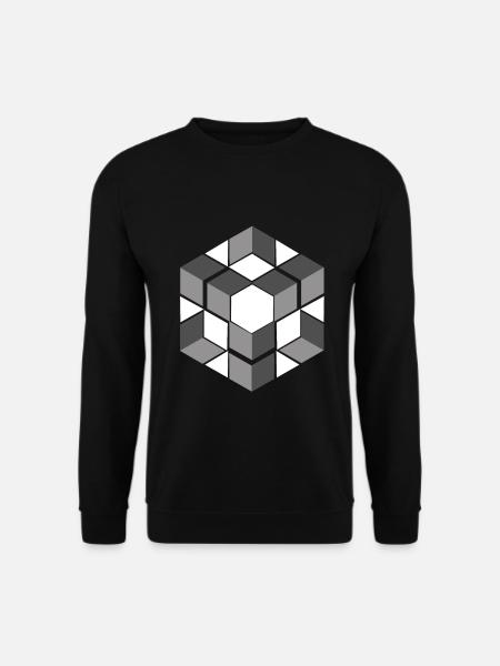 Geometric Cube Seamless Pattern Graphic - Unisex Sweatshirt - black