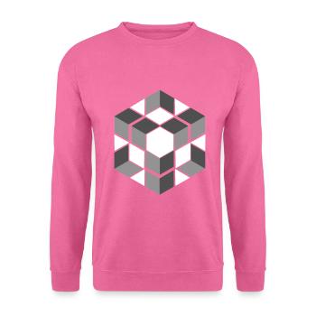 Graphique de modèle sans couture de cube géométrique - Sweat-shirt Unisexe - rose - Devant