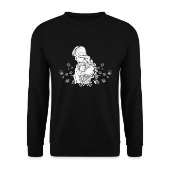 Mother And Baby Lovely Mothers Day Gift - Unisex Sweatshirt - black - Front - Alina (178cm) & Michal (187cm)