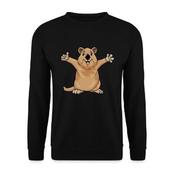 Quokka - Unisex Sweatshirt - black - Front - Alina (178cm) & Michal (187cm)