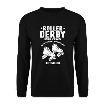 Roller Derby Skates Skater Vintage Style Gift - Unisex Sweatshirt - black - Front - Alina (178cm) & Michal (187cm)