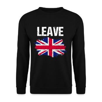 Leave British UK Brexit Europe Politics Exit Gift - Unisex Sweatshirt - black - Front - Alina (178cm) & Michal (187cm)
