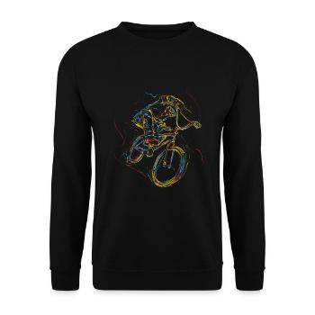 Biking Bikers Bicycle Fitness Exercise Art Gift - Unisex Sweatshirt - black - Front - Alina (178cm) & Michal (187cm)