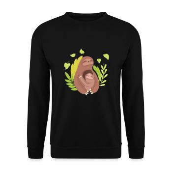 Paresseux maman et bébé animaux lents mignon cadeau de famille - Sweat-shirt Unisexe - noir - Devant - Alina (178cm) & Michal (187cm)