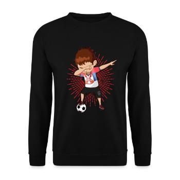 Football Dab Serbia Serbs Serbian Footballer - Unisex Sweatshirt - black - Front - Alina (178cm) & Michal (187cm)