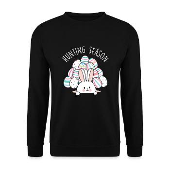 Jagdsaison Eiersuche Festival Weihnachtsgeschenk - Unisex Pullover - Schwarz - Vorne - Alina (178cm) & Michal (187cm)