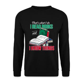 Bookish Book Lover Bibliophile I Read Books And I - Unisex Sweatshirt - black - Front - Alina (178cm) & Michal (187cm)