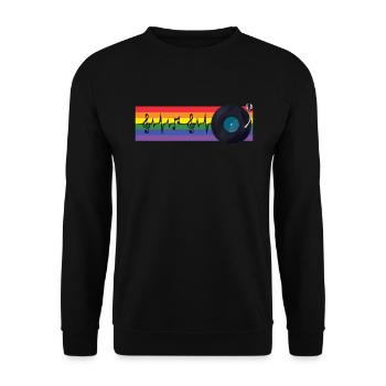 Regenbogen LGBT Queer DJ Homosexuell Bi Lesben Homosexuell - Unisex Pullover - Schwarz - Vorne - Alina (178cm) & Michal (187cm)