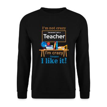Funny Teacher I Am Not Crazy Quotes Statement - Unisex Sweatshirt - black - Front - Alina (178cm) & Michal (187cm)