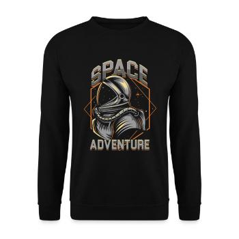Aventure spatiale J'aime ma planète Space Galaxy - Sweat-shirt Unisexe - noir - Devant - Alina (178cm) & Michal (187cm)