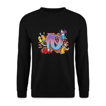 HipHop Tänzer Graffiti Künstler Typografie 10 .. - Unisex Pullover - Schwarz - Vorne - Alina (178cm) & Michal (187cm)