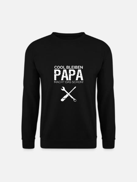 Papa macht das schon lustig Vatertag Geburtstag - Unisex Pullover - Schwarz