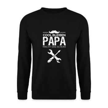 Papa macht das Bart lustig Vatertag Geburtstag - Unisex Pullover - Schwarz - Vorne - Alina (178cm) & Michal (187cm)