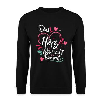 Altenpflergerin - Das Herz Wird Nicht Dement - Unisex Pullover - Schwarz - Vorne - Alina (178cm) & Michal (187cm)
