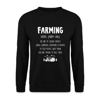 Farmer Farming Tractor Agriculture Farm Farmboy - Unisex Sweatshirt - black - Front - Alina (178cm) & Michal (187cm)