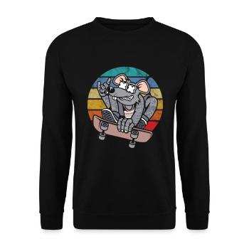 Rat rétro signe du zodiaque vintage année du cadeau Rat - Sweat-shirt Unisexe - noir - Devant - Alina (178cm) & Michal (187cm)