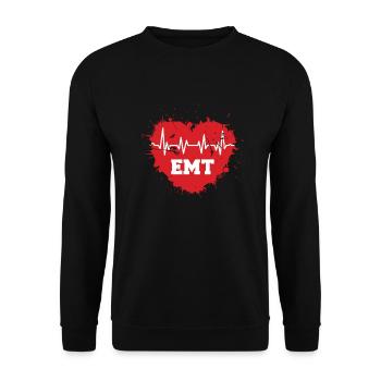 EMT Heartbeat EMS Emergency Paramedic Doctor - Unisex Sweatshirt - black - Front - Alina (178cm) & Michal (187cm)