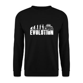 Farmer Evolution Farm Farming Agriculture Ranch - Unisex Sweatshirt - black - Front - Alina (178cm) & Michal (187cm)