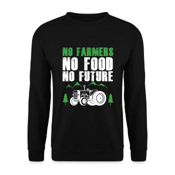 Pas d'agriculteurs, pas de nourriture, pas de futur tracteur agricole - Sweat-shirt Unisexe - noir - Devant - Alina (178cm) & Michal (187cm)