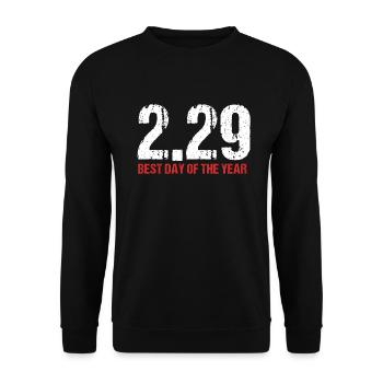 2 29 Best Day of the Year February 29 Gift - Unisex Sweatshirt - black - Front - Alina (178cm) & Michal (187cm)