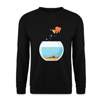 Aquarium Aquarist Fish Marine Gift - Unisex Sweatshirt - black - Front - Alina (178cm) & Michal (187cm)