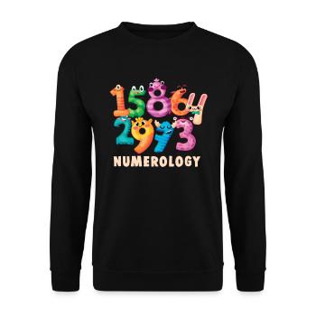 Cute Fortune Teller Numbers Numerology Fortune - Unisex Sweatshirt - black - Front - Alina (178cm) & Michal (187cm)