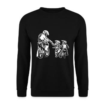 Motorcycle FMX Motocross Biker Dad And Kids Dirt - Unisex Sweatshirt - black - Front - Alina (178cm) & Michal (187cm)