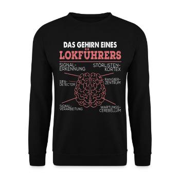 Das Gehirn Eines Lokführers - Unisex Pullover - Schwarz - Vorne - Alina (178cm) & Michal (187cm)