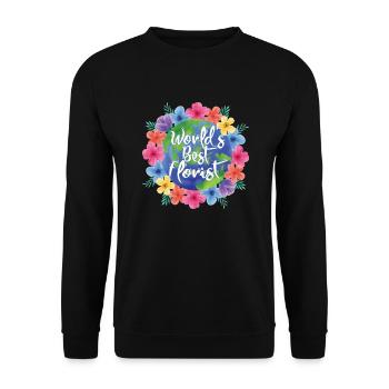 Weltbester Florist Blumenstrauß Floristen - Unisex Pullover - Schwarz - Vorne - Alina (178cm) & Michal (187cm)