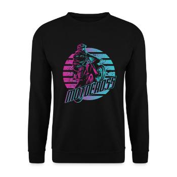 Motorrad Motocross Motorrad Dirt Bike Geschenk - Unisex Pullover - Schwarz - Vorne - Alina (178cm) & Michal (187cm)