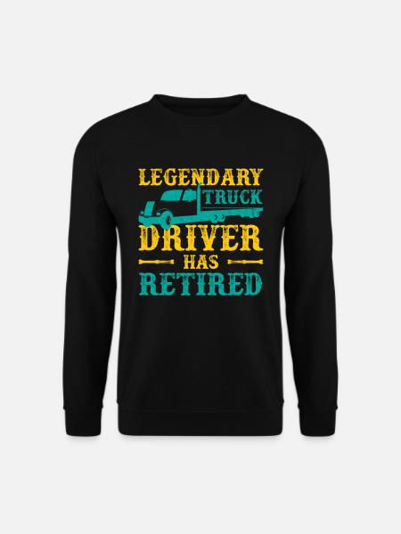 Legendarische vrachtwagenchauffeur heeft chauffeursgeschenk met pensioen - Uniseks sweater - zwart