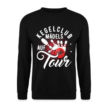 Kegelclub Mädels Auf Tour - Unisex Pullover - Schwarz - Vorne - Alina (178cm) & Michal (187cm)