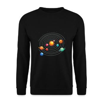 Système solaire j'aime ma planète - Sweat-shirt Unisexe - noir - Devant - Alina (178cm) & Michal (187cm)