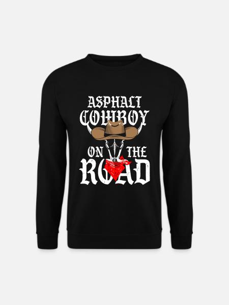 Autobahn-LKW-LKW-Fahrer-Asphalt-Cowboy auf - Unisex Pullover - Schwarz