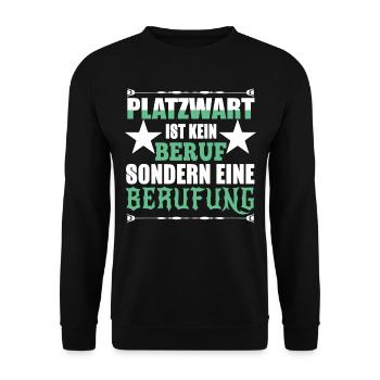 platzwart berufung - Unisex Pullover - Schwarz - Vorne - Alina (178cm) & Michal (187cm)