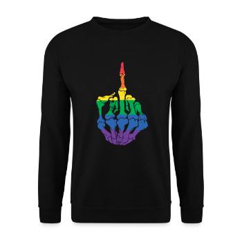 Dirty Finger LGBT Lesbian Gay Bisexual Transgender - Unisex Sweatshirt - black - Front - Alina (178cm) & Michal (187cm)