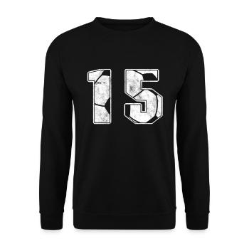 Soccer 15 th Birthday Celebration Sports Gift - Unisex Sweatshirt - black - Front - Alina (178cm) & Michal (187cm)