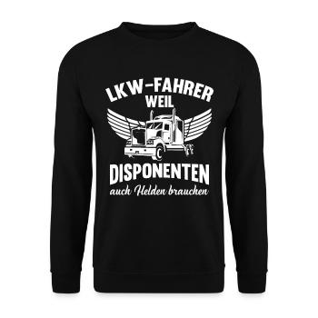 Dispatchers Truck Driver Truck Driver Truck Gift - Sweat-shirt Unisexe - noir - Devant - Alina (178cm) & Michal (187cm)