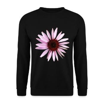 pink flowering sun hat flower, flower, floral, - Unisex Sweatshirt - black - Front - Alina (178cm) & Michal (187cm)