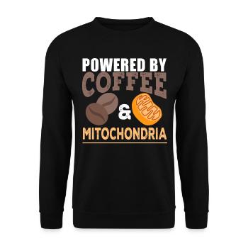 Biology - Powered By Coffee And Mitochondria - Unisex Sweatshirt - black - Front - Alina (178cm) & Michal (187cm)