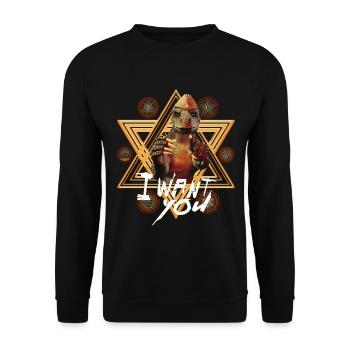 Reptilians Illuminati Aliens - Unisex Sweatshirt - black - Front - Alina (178cm) & Michal (187cm)
