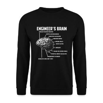 Engineers Brain Engineering Engineer Geschenk - Unisex Pullover - Schwarz - Vorne - Alina (178cm) & Michal (187cm)