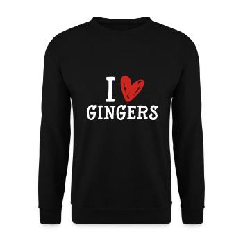 I Love Gigners Red Hair Redhead Redheads Gift - Unisex Sweatshirt - black - Front - Alina (178cm) & Michal (187cm)