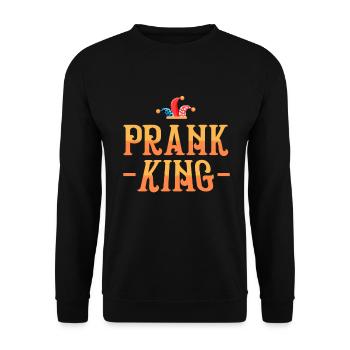 Streich König Clown Witze Humor Geschenk - Unisex Pullover - Schwarz - Vorne - Alina (178cm) & Michal (187cm)