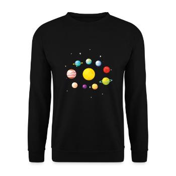 planètes J'aime ma planète Space Galaxy - Sweat-shirt Unisexe - noir - Devant - Alina (178cm) & Michal (187cm)