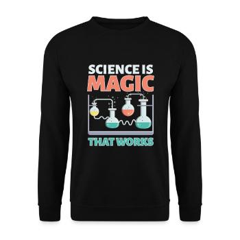 La science est magique Science Nerd - Sweat-shirt Unisexe - noir - Devant - Alina (178cm) & Michal (187cm)