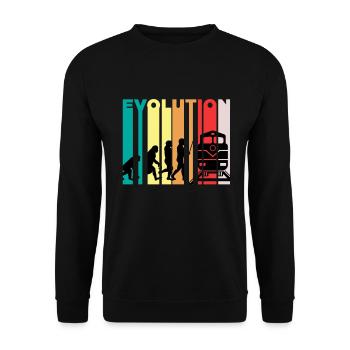 Évolution du cadeau du conducteur de train - Sweat-shirt Unisexe - noir - Devant - Alina (178cm) & Michal (187cm)