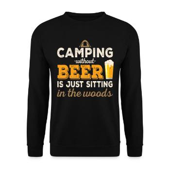 Tents Camping Camper Caravan Tents Gift - Unisex Sweatshirt - black - Front - Alina (178cm) & Michal (187cm)